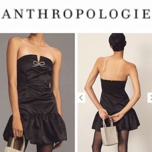 Anthropologie Elegant Black Strapless Dress
